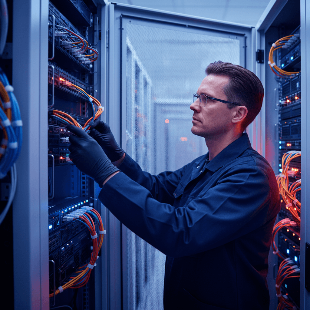 IT-Techniker bei Serverwartung