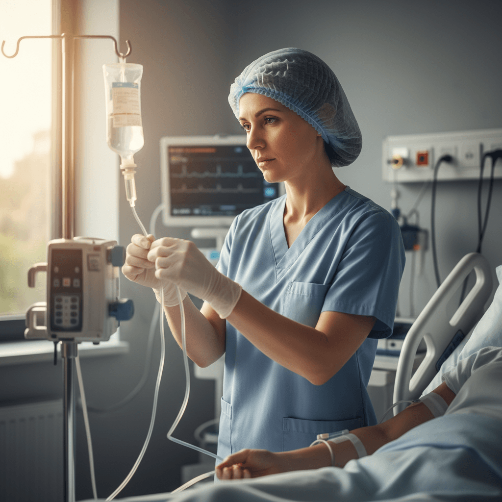 Krankenpflegerin bei der Patientenbetreuung