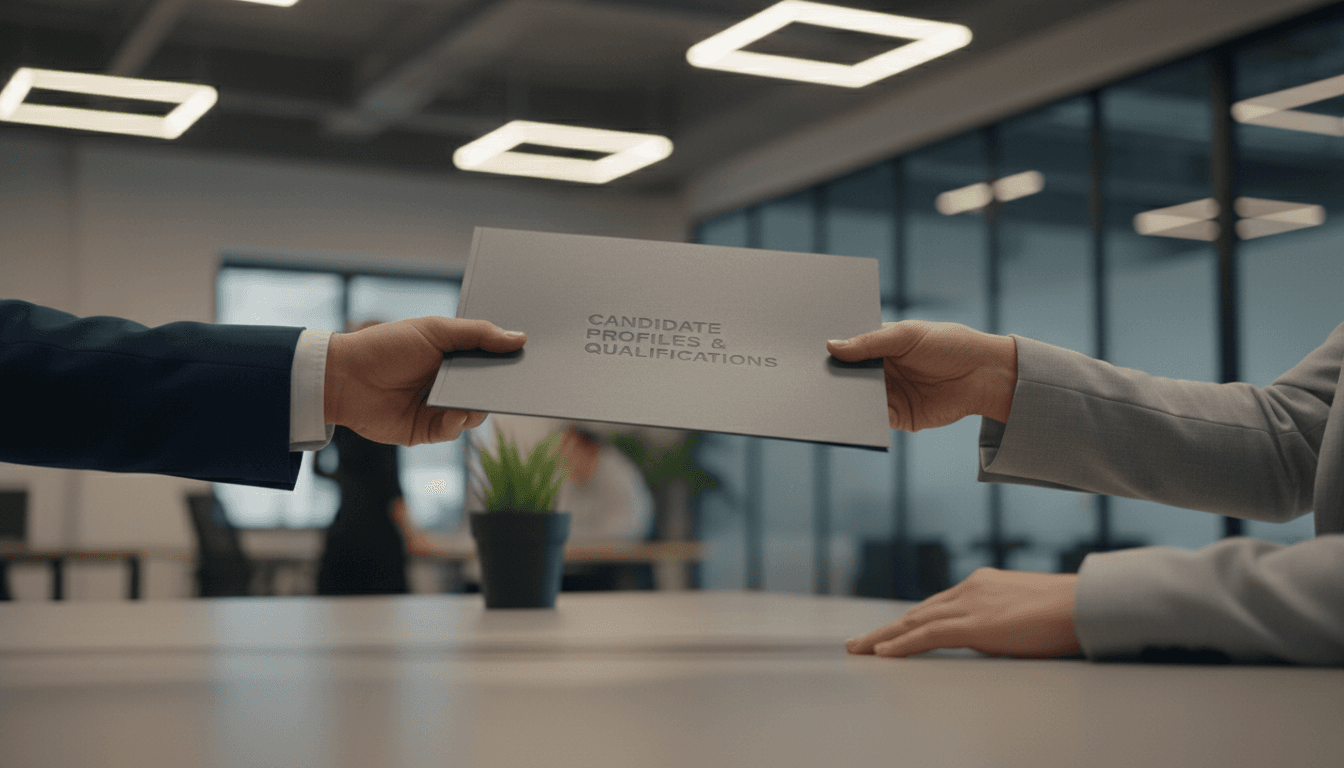 Professional handover of candidate profiles and qualifications folder
