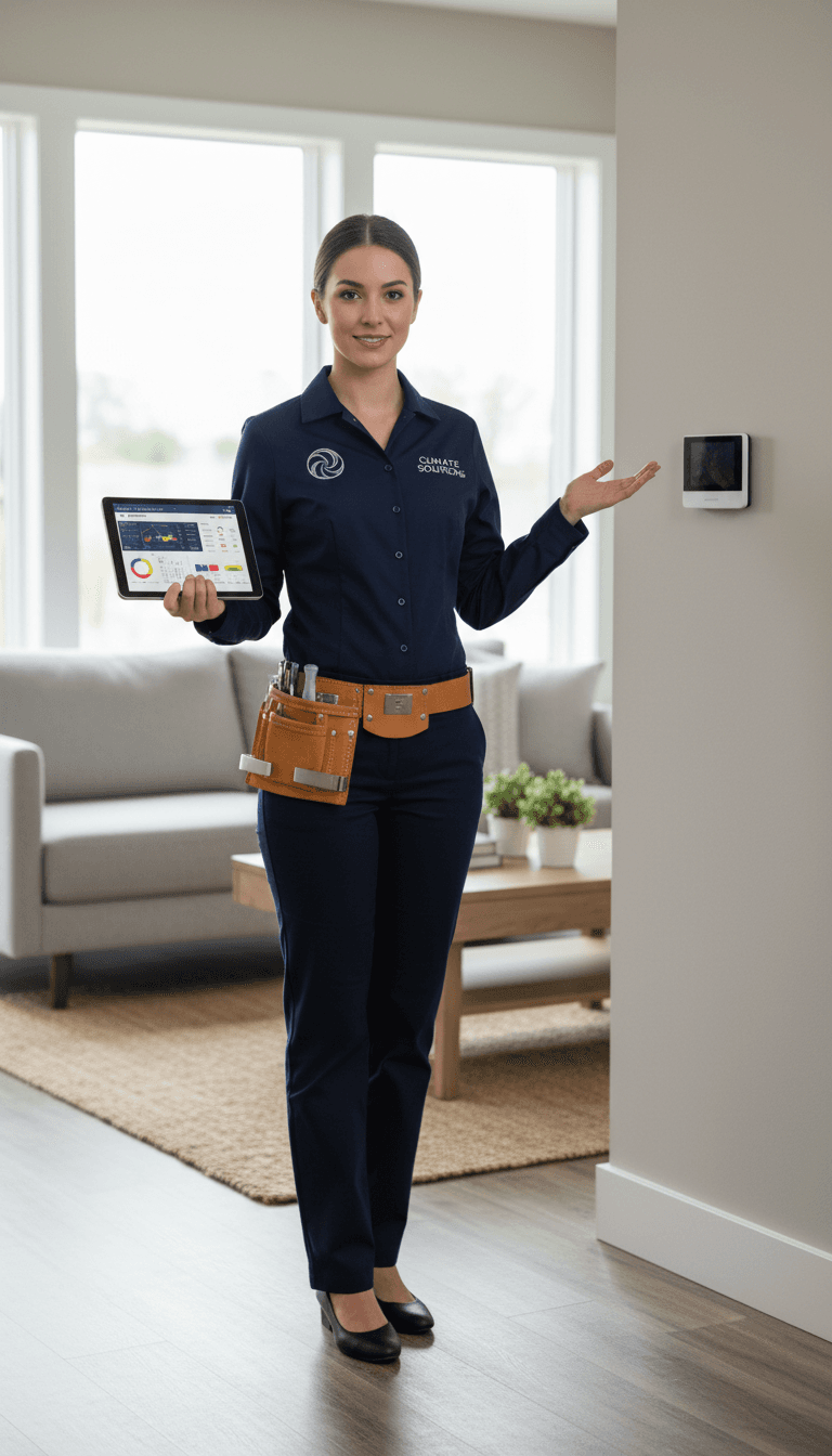 Techniker - Maria S., Heizungs- und Sanitärtechnikerin mit Kundenfokus